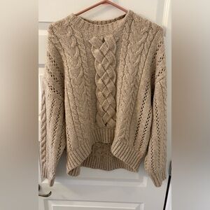 RW&CO. Cable Knit Sweater - Beige